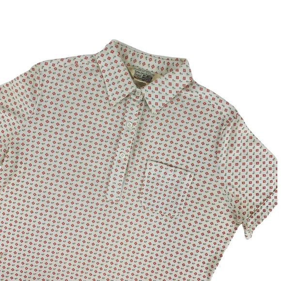 Vintage 70s Polo Shirt Women's Extra Large Sears S Logo Print Top - Picture 4 of 10